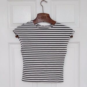 COTTON ON Classic Black and White Striped Top